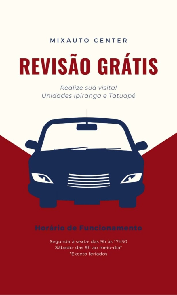 Banner de Revisão Grátis na Mix Auto Center